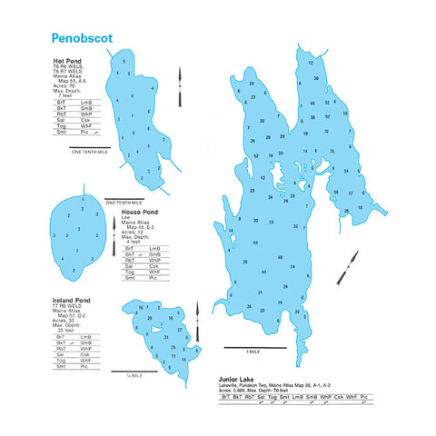 Maine Fishing Depth Maps