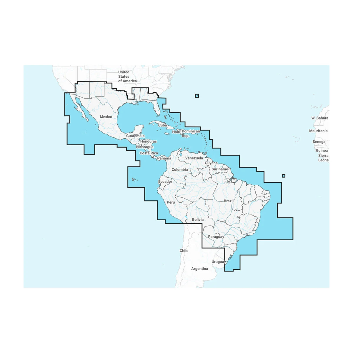 Mexico, Caribbean to Brazil - Inland and Coastal Marine Charts